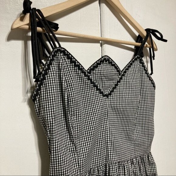 ModCloth Rock Steady Black Gingham Retro Fit and Flare Dress, Small - Picture 4 of 13